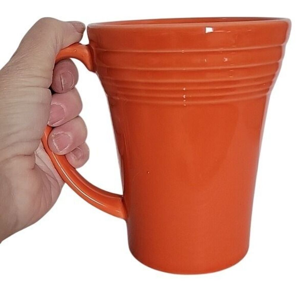 Fiestaware Fiesta Bistro Latte Mug Cup Poppy Orange Coffee 18 OZ Ceramic